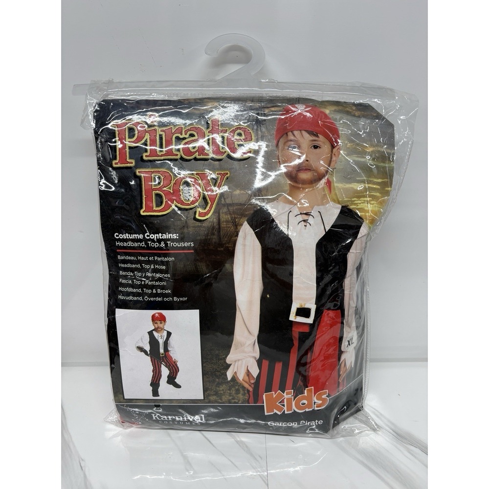 Boys Full Pirate Costume Buccaneer Captain Halloween Size 9-10 Years